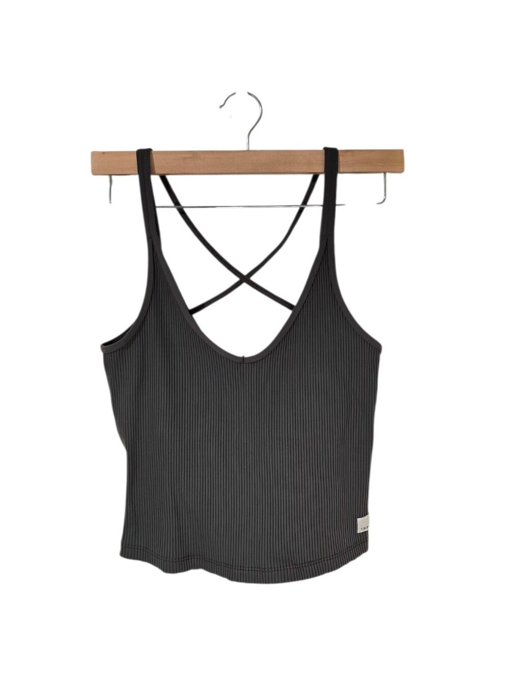 Vuori Rib Crop Tank Top Oregeno Green Women's Small Athleisure Activewear